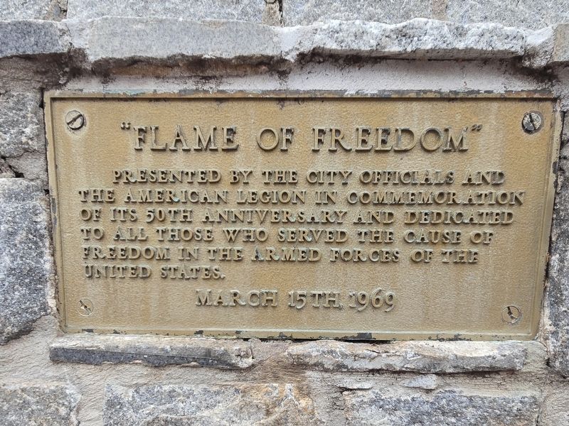 "Flame of Freedom" Marker. Click for full size. "Flame of Freedom" Marker image. Click for full size.