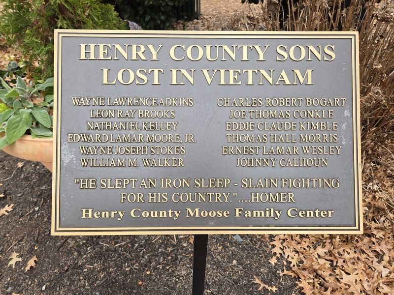Henry County Sons Lost in Vietnam Marker. Click for full size. Henry County Sons Lost in Vietnam Marker image. Click for full size.