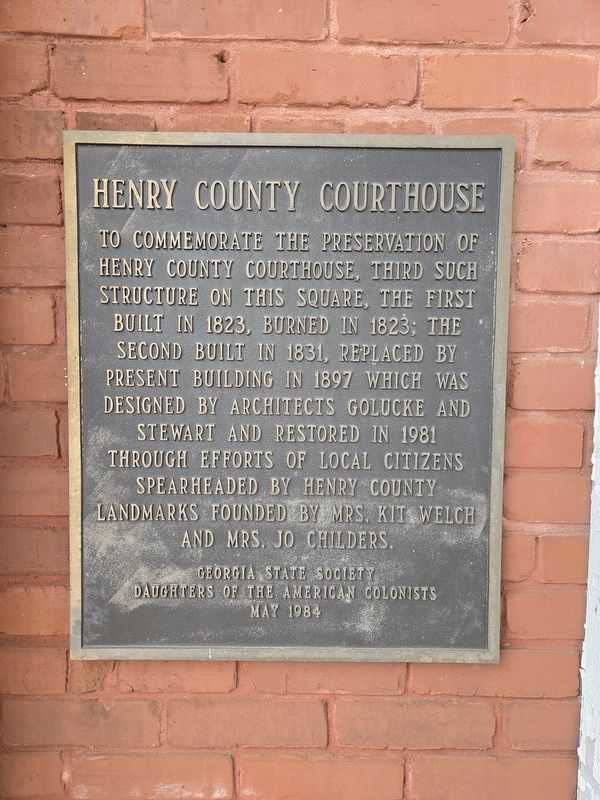 Henry County Courthouse Marker. Click for full size. Henry County Courthouse Marker image. Click for full size.