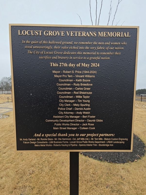 Locust Grove Veterans Memorial Marker. Click for full size. Locust Grove Veterans Memorial Marker image. Click for full size.