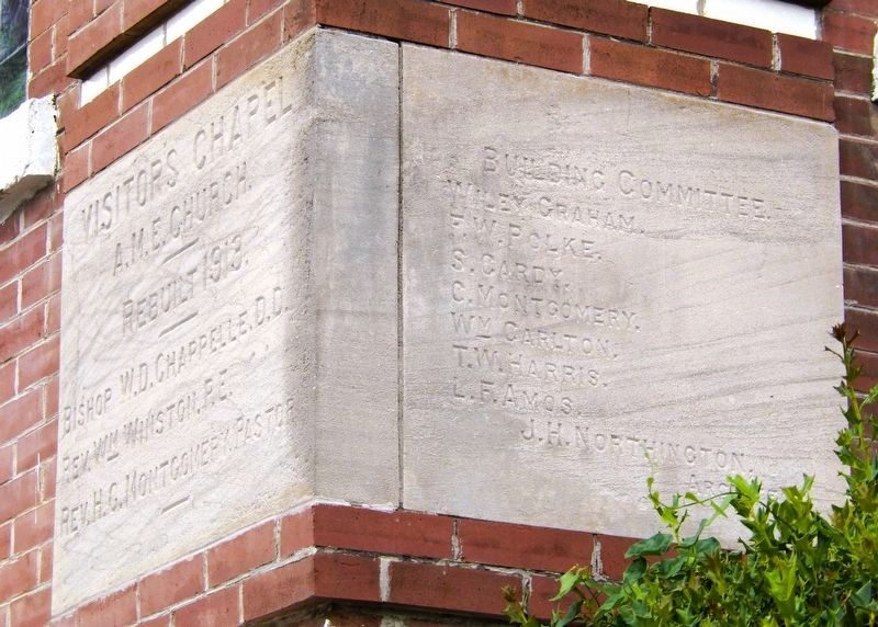 Visitors Chapel AME Cornerstone image. Click for full size.