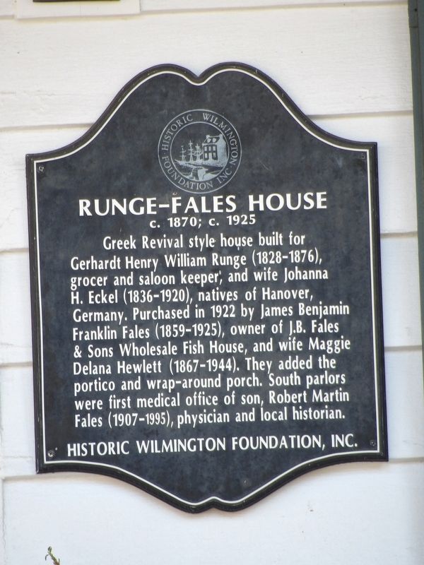 Runge-Fales House Marker. Click for full size. Runge-Fales House Marker image. Click for full size.