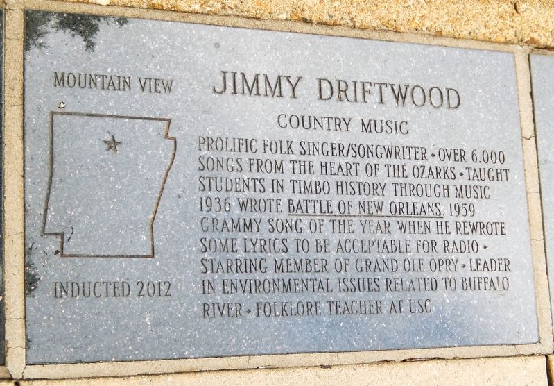 Jimmy Driftwood Marker. Click for full size. Jimmy Driftwood Marker image. Click for full size.