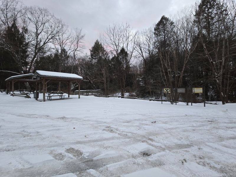 Overview of Paint Creek Park. Marker is on the right of the picnic area image. Click for full size.