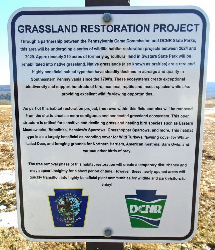 Grassland Restoration Project Marker image. Click for full size.