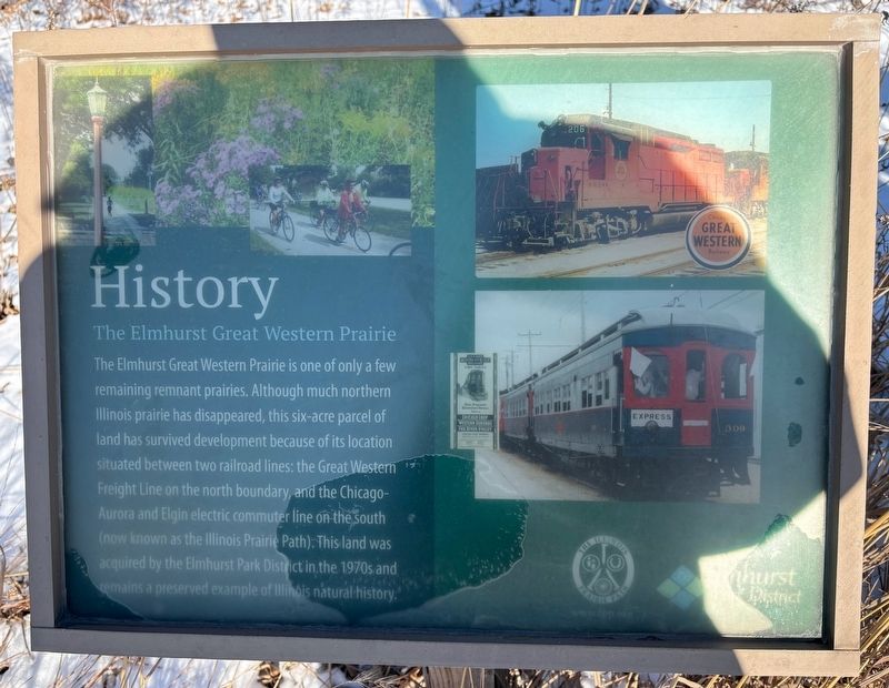 The Elmhurst Great Western Prairie Marker image. Click for full size.