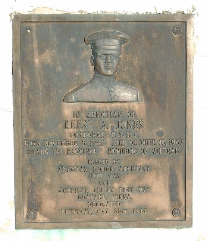 Reese A. Jones Memorial Marker image. Click for full size.