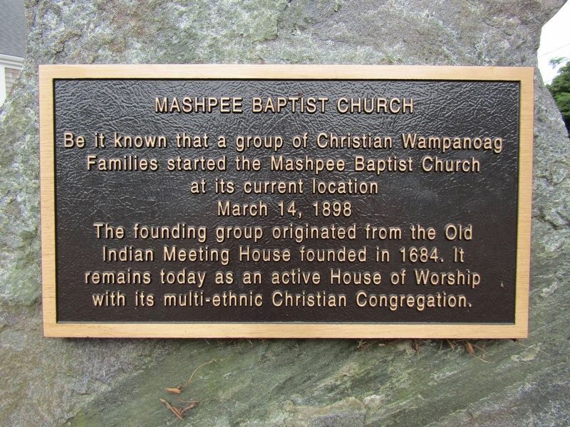 Mashpee Baptist Church Marker. Click for full size. Mashpee Baptist Church Marker image. Click for full size.