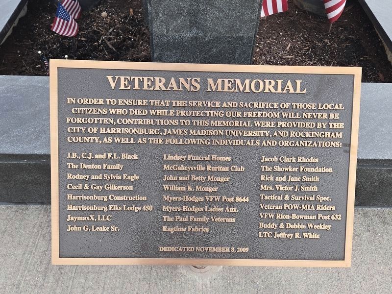 Veterans Memorial Marker located on the west side of the display image. Click for full size.