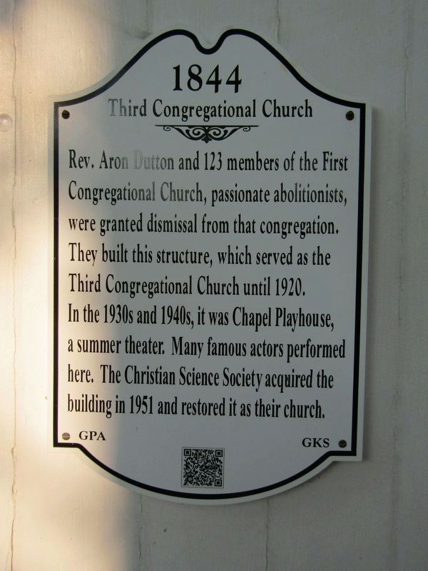 Third Congregational Church Marker image. Click for full size.