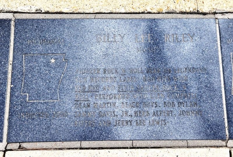 Billy Lee Riley Marker. Click for full size. Billy Lee Riley Marker image. Click for full size.