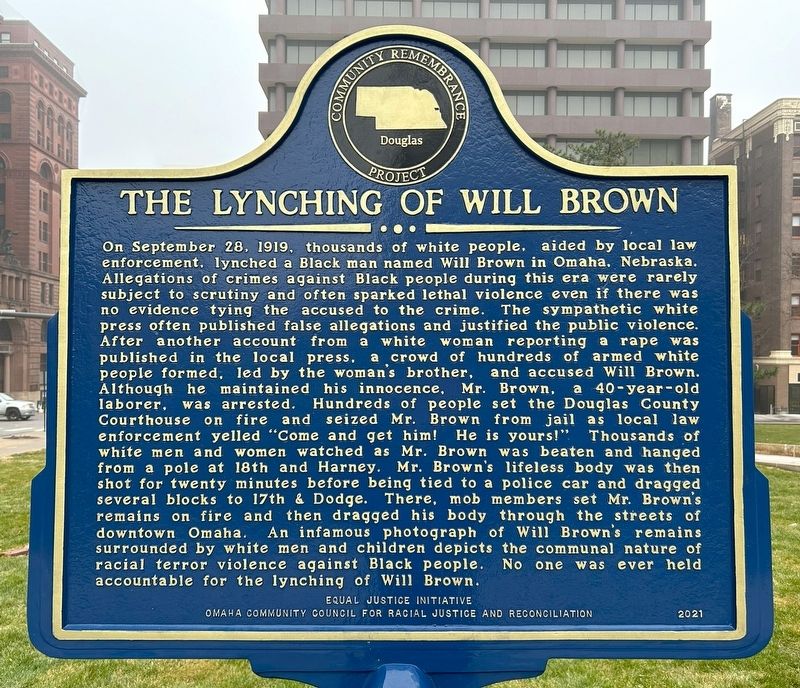 The Lynching of Will Brown side of marker image. Click for full size.