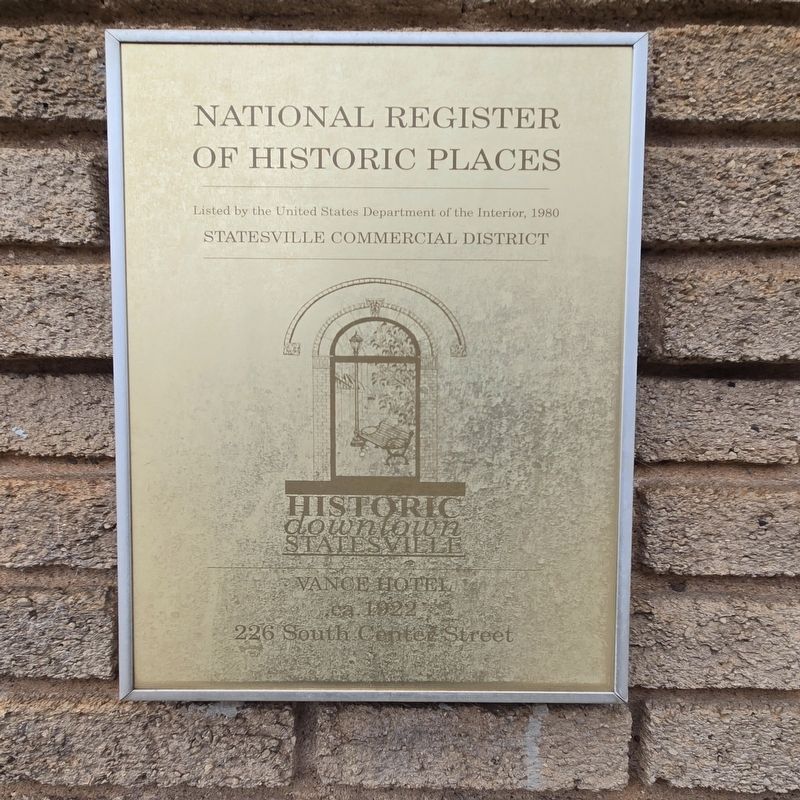 Vance Hotel Marker image. Click for full size.