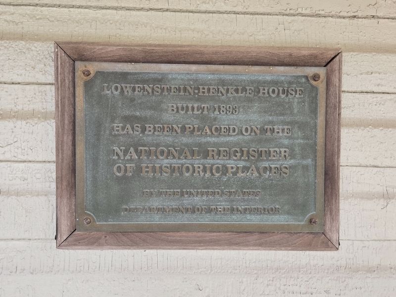 Lowenstein-Henkle House Marker image. Click for full size.
