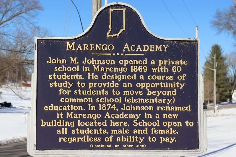 Marengo Academy Marker. Click for full size. Marengo Academy Marker image. Click for full size.