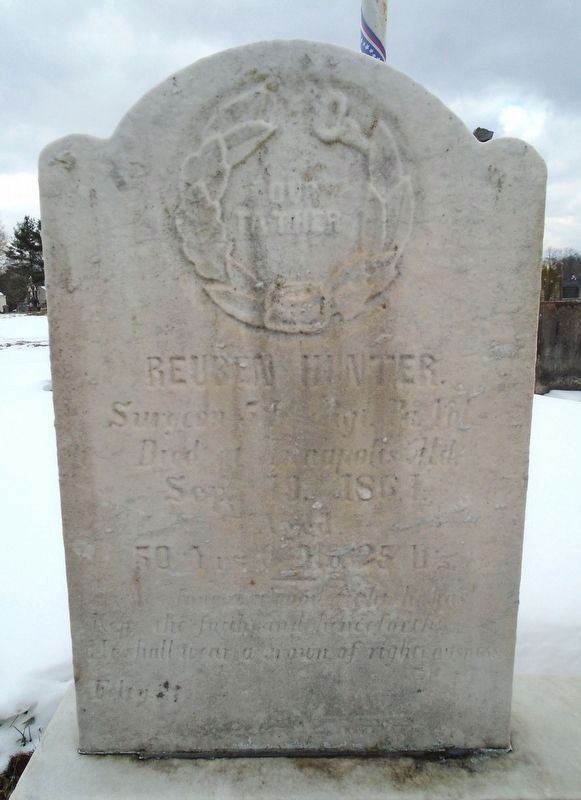 Reuben Hunter Headstone. Click for full size. Reuben Hunter Headstone image. Click for full size.