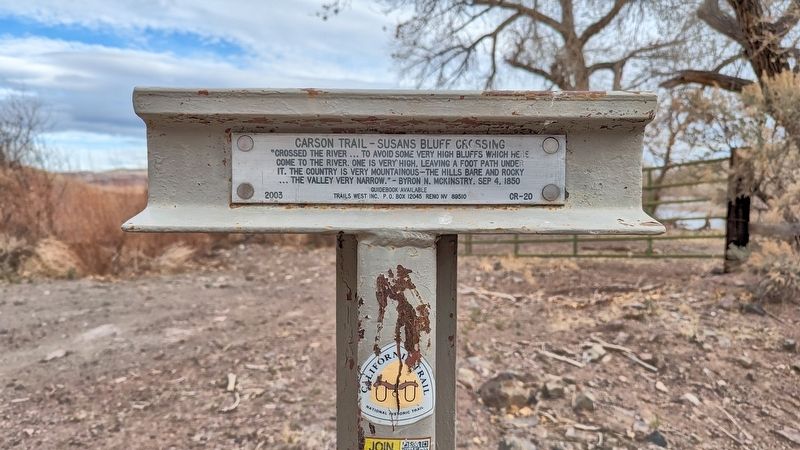 Carson Trail - Susans Bluff Crossing Marker image. Click for full size.