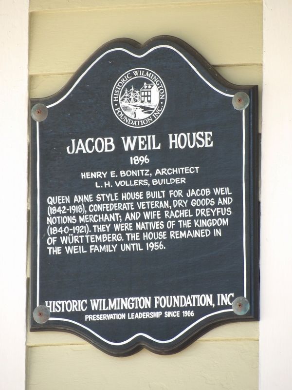 Jacob Weil House Marker image. Click for full size.