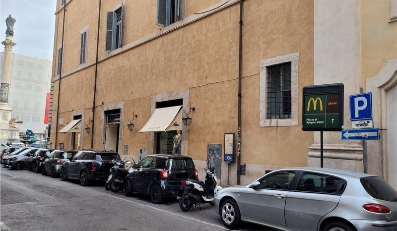 The view of the side of the Palace of the Propaganda Fide and Marker along the street. Click for full size. The view of the side of the Palace of the Propaganda Fide and Marker along the street image. Click for full size.