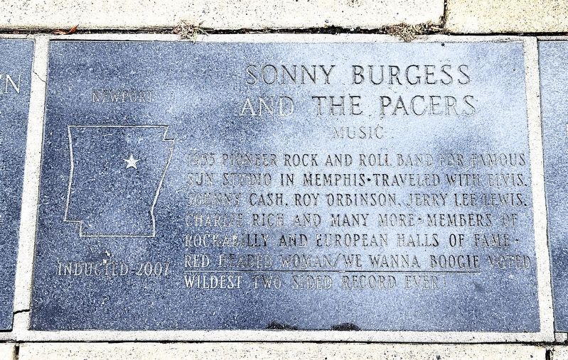 Sonny Burgess and The Pacers Marker image. Click for full size.