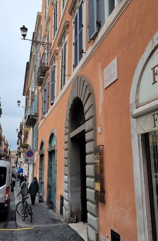 The view of the Franz Ludwig Catel Marker along the sidewalk image. Click for full size.