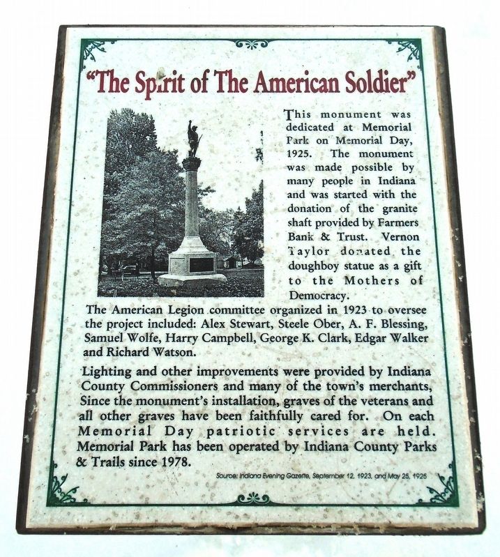 "The Spirit of The American Soldier" Marker image. Click for full size.