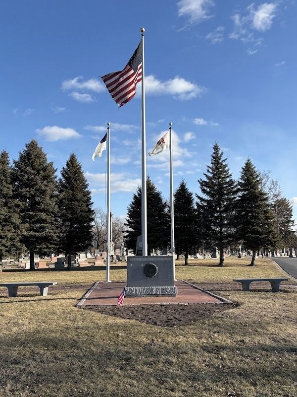 Veterans Memorial and Old Glory Marker image. Click for full size.