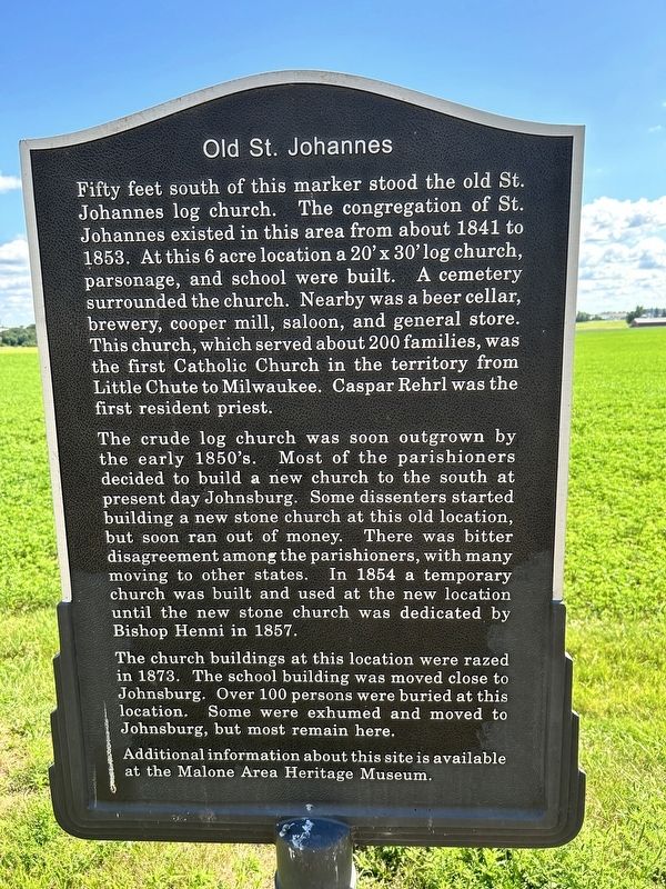 Old St. Johannes Marker image. Click for full size.