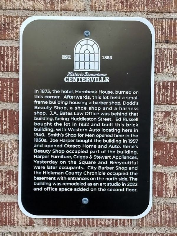 Hornbeak Hotel marker image. Click for full size.