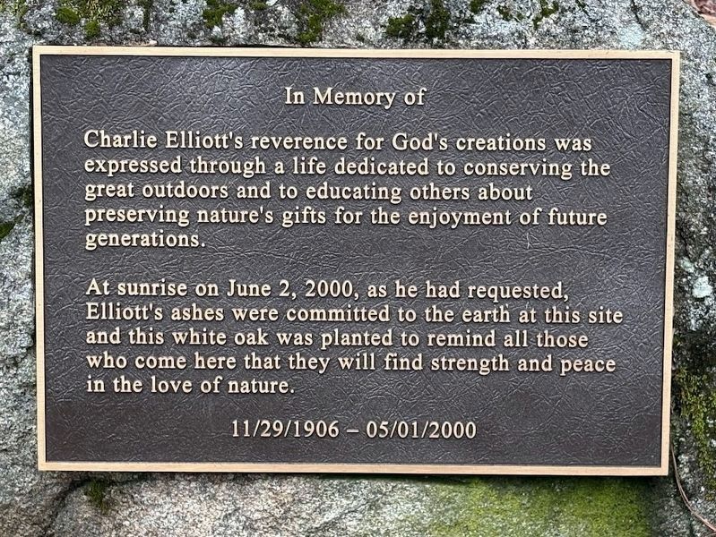 Charlie Elliott's Internment Site Marker. Click for full size. Charlie Elliott's Internment Site Marker image. Click for full size.