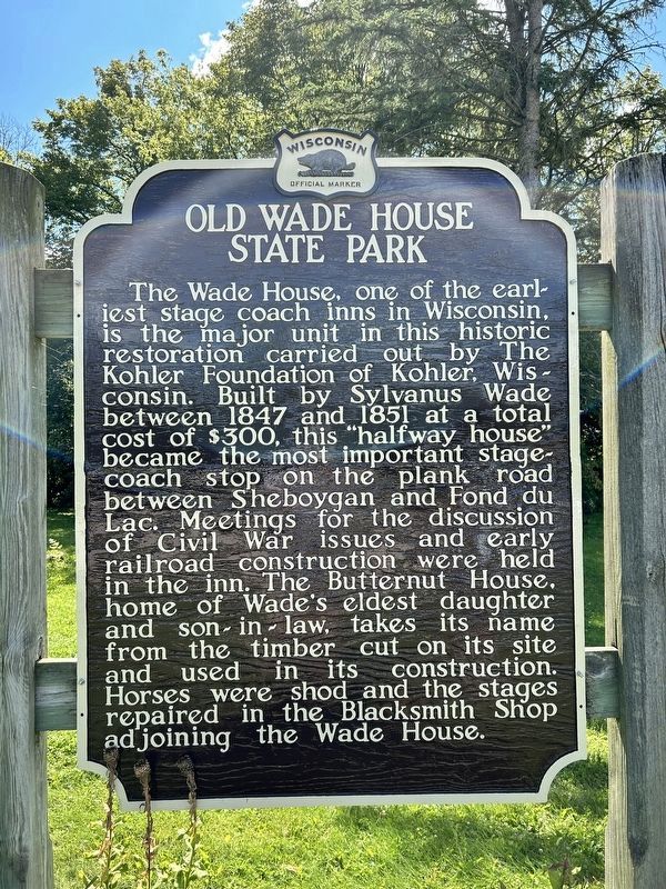 Restored Old Wade House State Park Marker image. Click for full size.