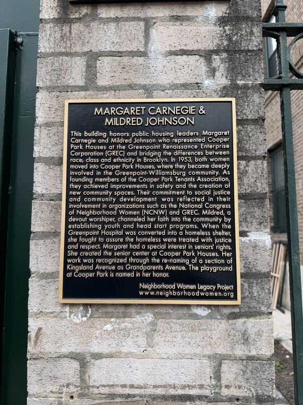 Margaret Carnegie & Mildred Johnson Marker image. Click for full size.