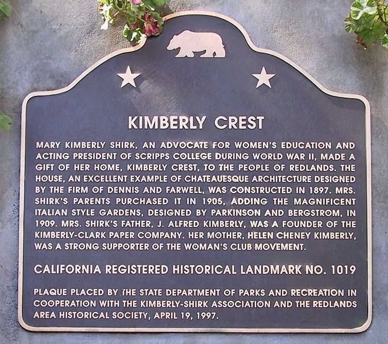 Kimberly Crest Marker. Click for full size. Kimberly Crest Marker image. Click for full size.
