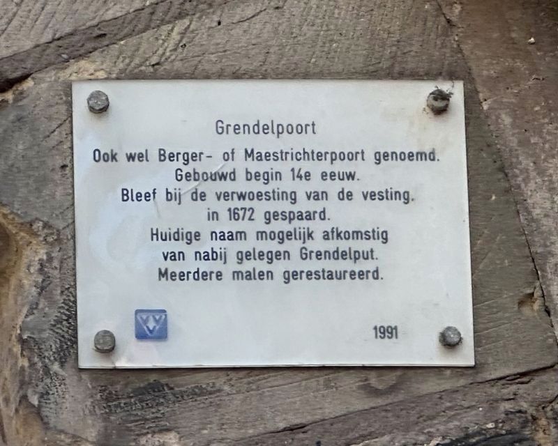 Grendelpoort / Grendel Gate Marker image. Click for full size.