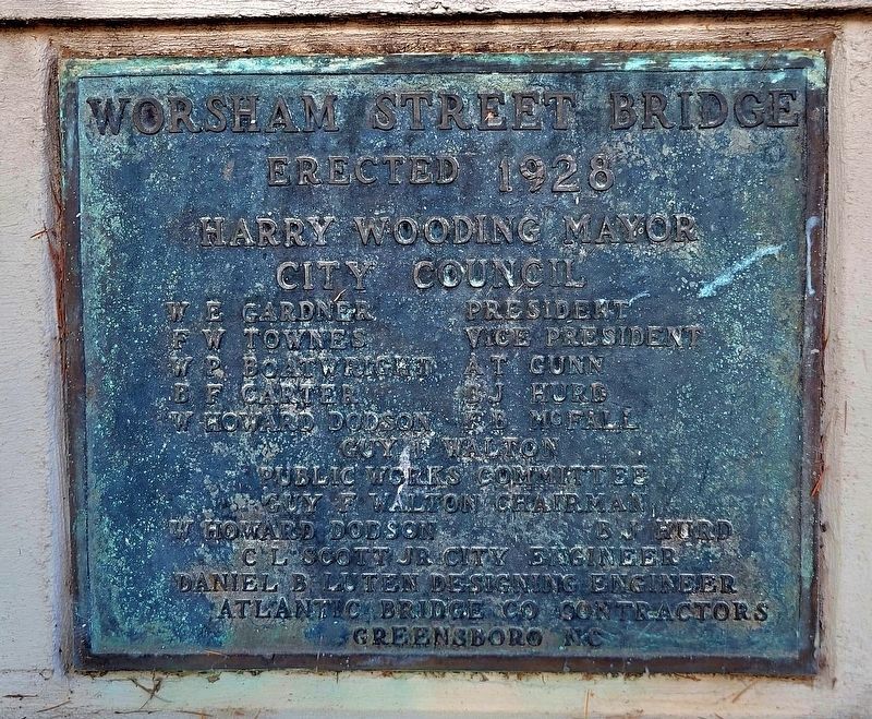 Worsham Street Bridge Dedication Plaque image. Click for full size.