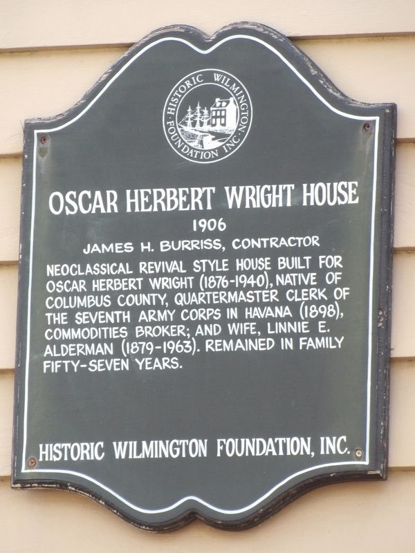 Oscar Herbert Wright House Marker image. Click for full size.