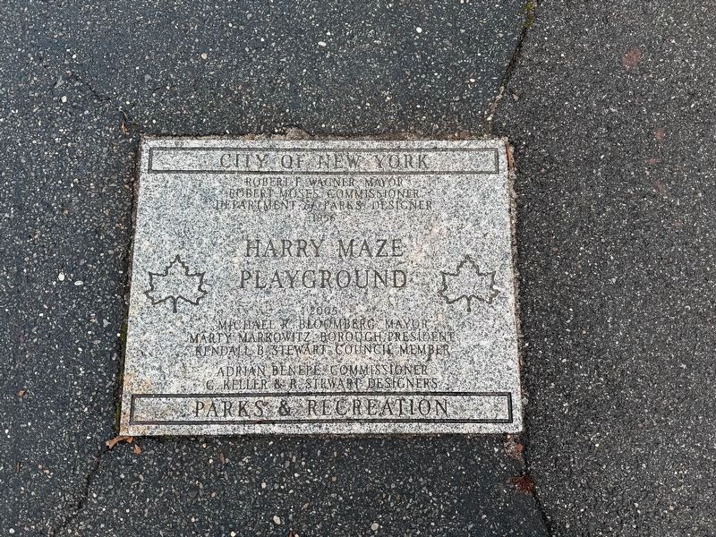NYC Parks paver for Harry Maze Playground image. Click for full size.