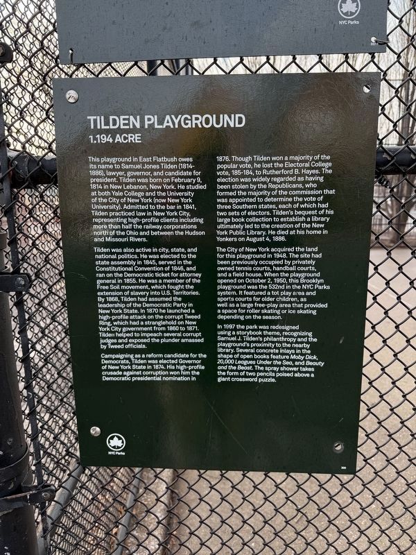 Tilden Playground Marker image. Click for full size.