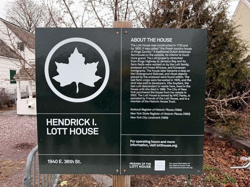 Hendrick I. Lott House Marker image. Click for full size.