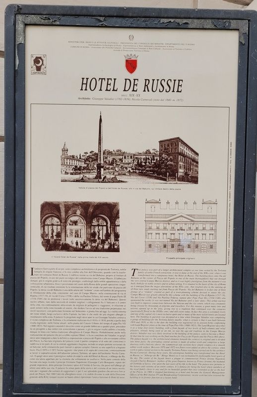 Hotel de Russie Marker image. Click for full size.