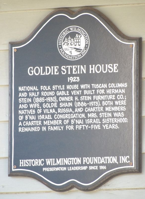 Goldie Stein House Marker image. Click for full size.