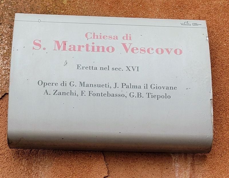Chiesa di S. Martino Vescovo / Church of St. Martin Bishop Marker image. Click for full size.