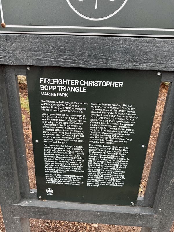 Firefighter Christopher Bopp Triangle Marker image. Click for full size.