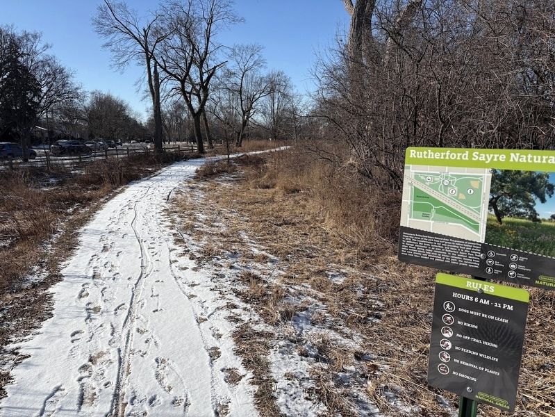 Rutherford Sayre Natural Area Marker. Click for full size. Rutherford Sayre Natural Area Marker image. Click for full size.