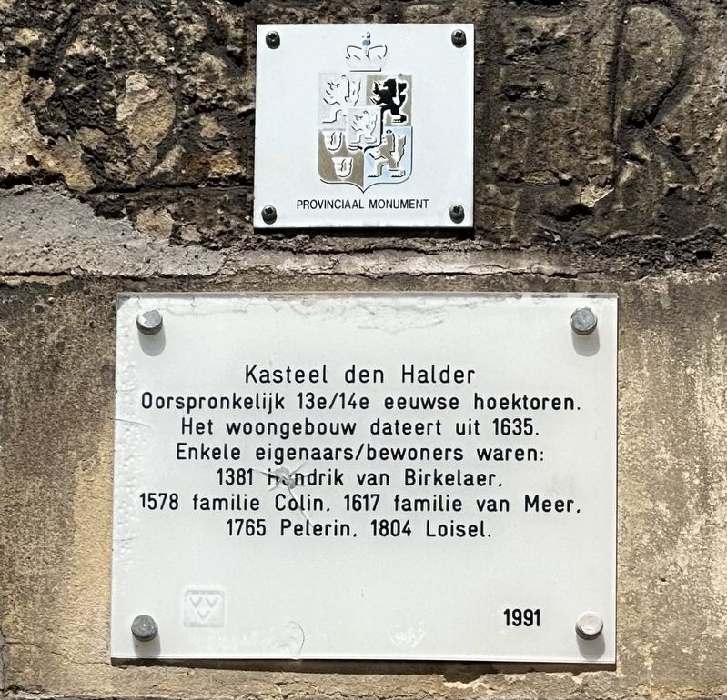 Kasteel den Halder Marker image. Click for full size.