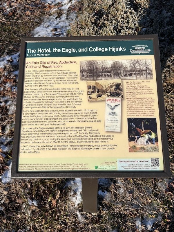 The Hotel, the Eagle, and College Hijinks Marker image. Click for full size.