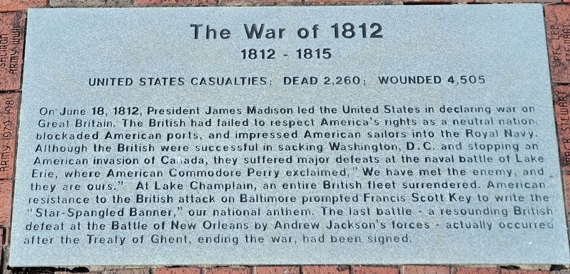 The War of 1812 Marker image. Click for full size.