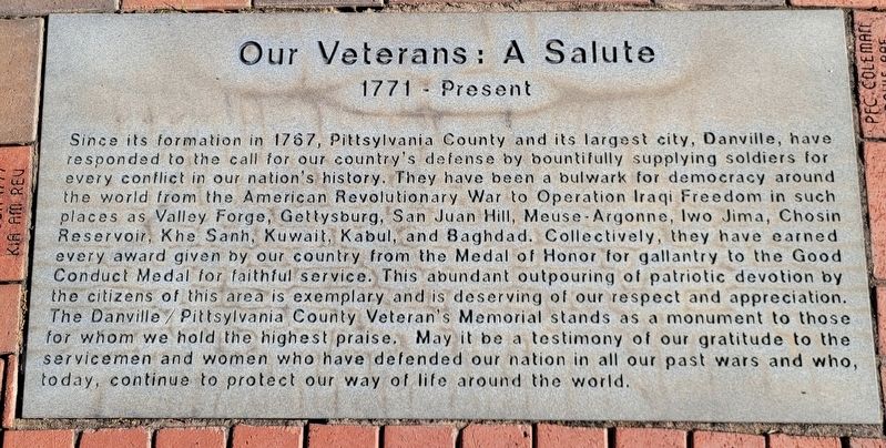 Our Veterans: A Salute Marker image. Click for full size.