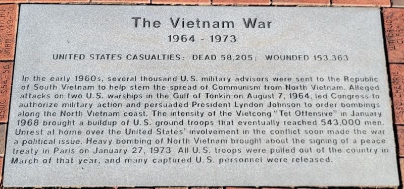The Vietnam War Marker image. Click for full size.