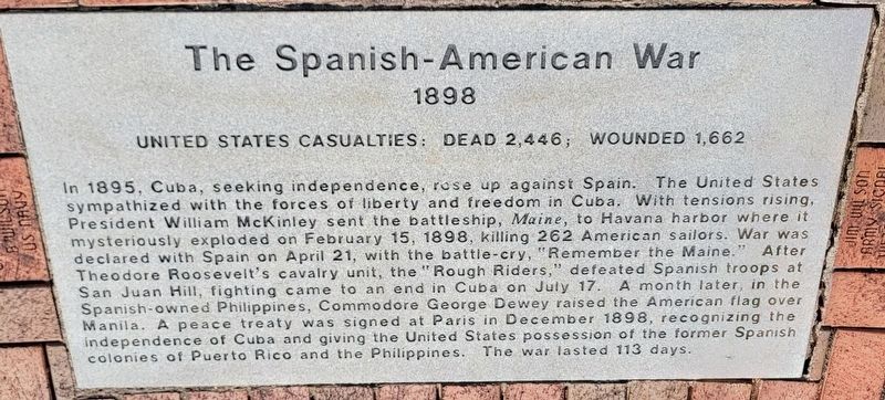 The Spanish-American War Marker image. Click for full size.